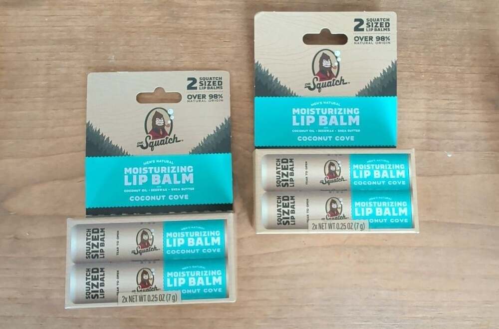 4 Dr. Squatch Moisturizing Lip Balm 2 Twin Packs Coconut Cove